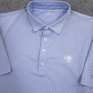 Johnnie O Polo Shirt Mens Large Blue Geometric Performance Golf Berkshire Club